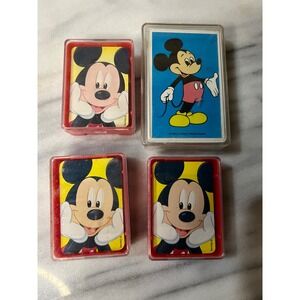 Vintage Mickey Mouse Playing Cards 4 Decks Walt Disney World Joker Fun